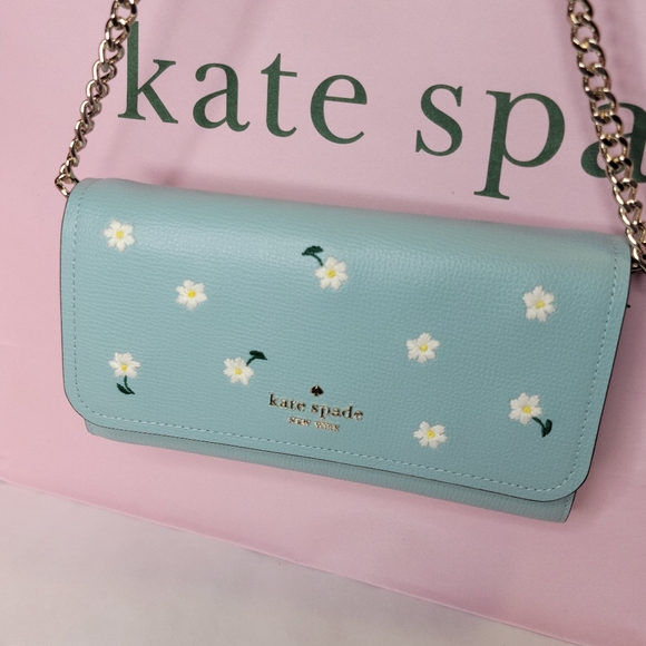 Kate spade Darcy Daisy Embroidered Chain Wallet Crossbody Clutch - Picture 14 of 16
